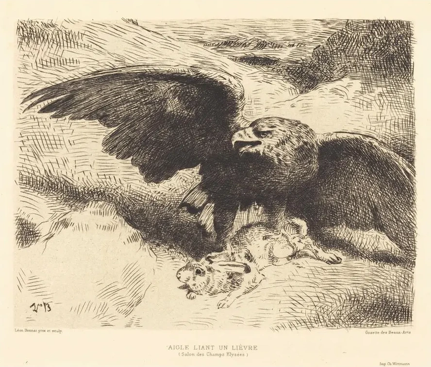 Aigle Liant un Li vre (An Eagle Pouncing on a Hare)
