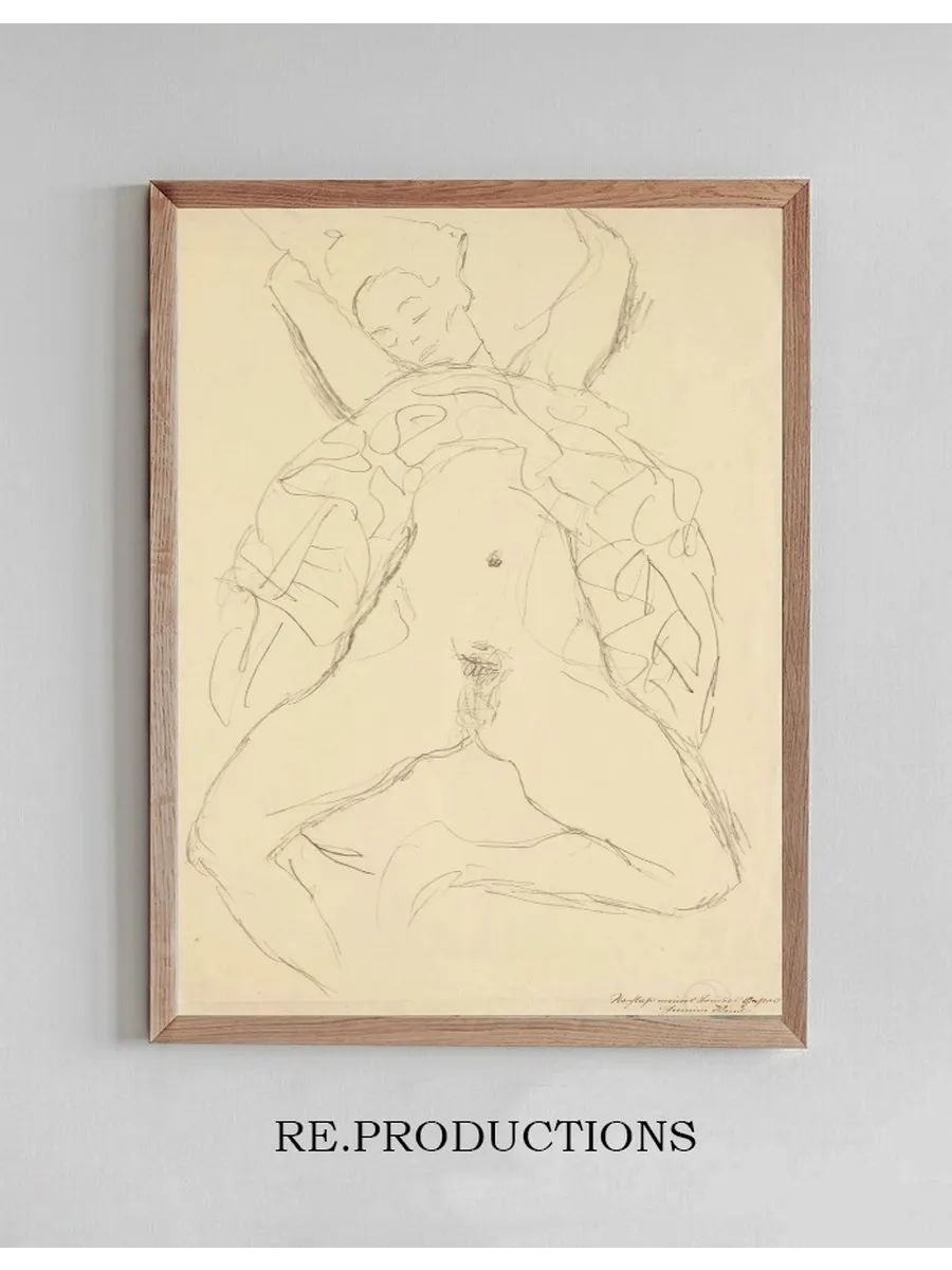 Aktstudie f r die Rechte Figur in der Braut (Nude Study for the Right Figure in The Bride)