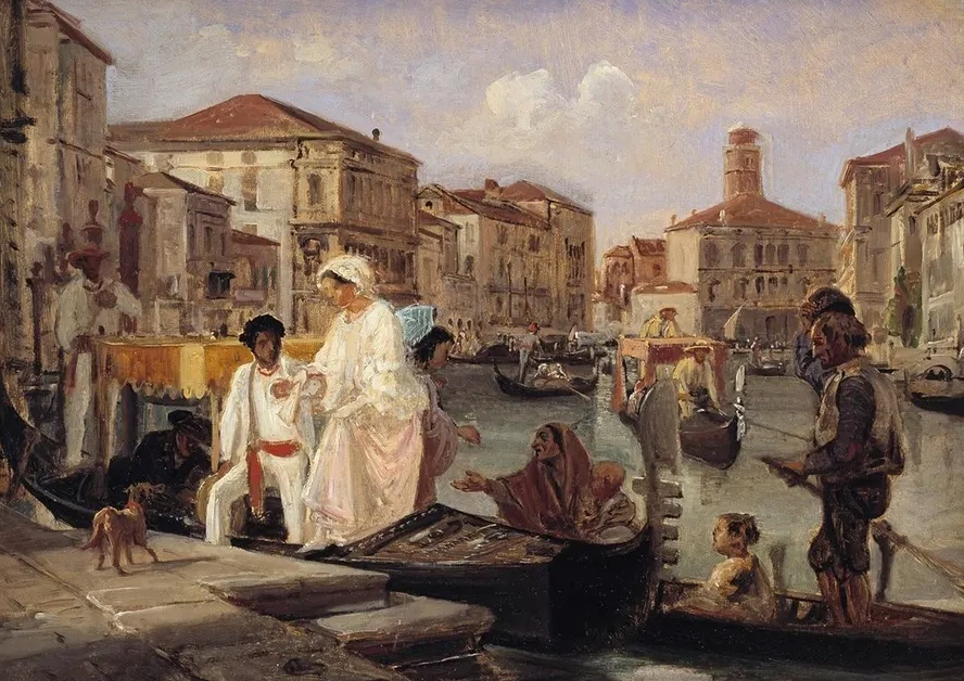 Alighting from a Gondola in Venice