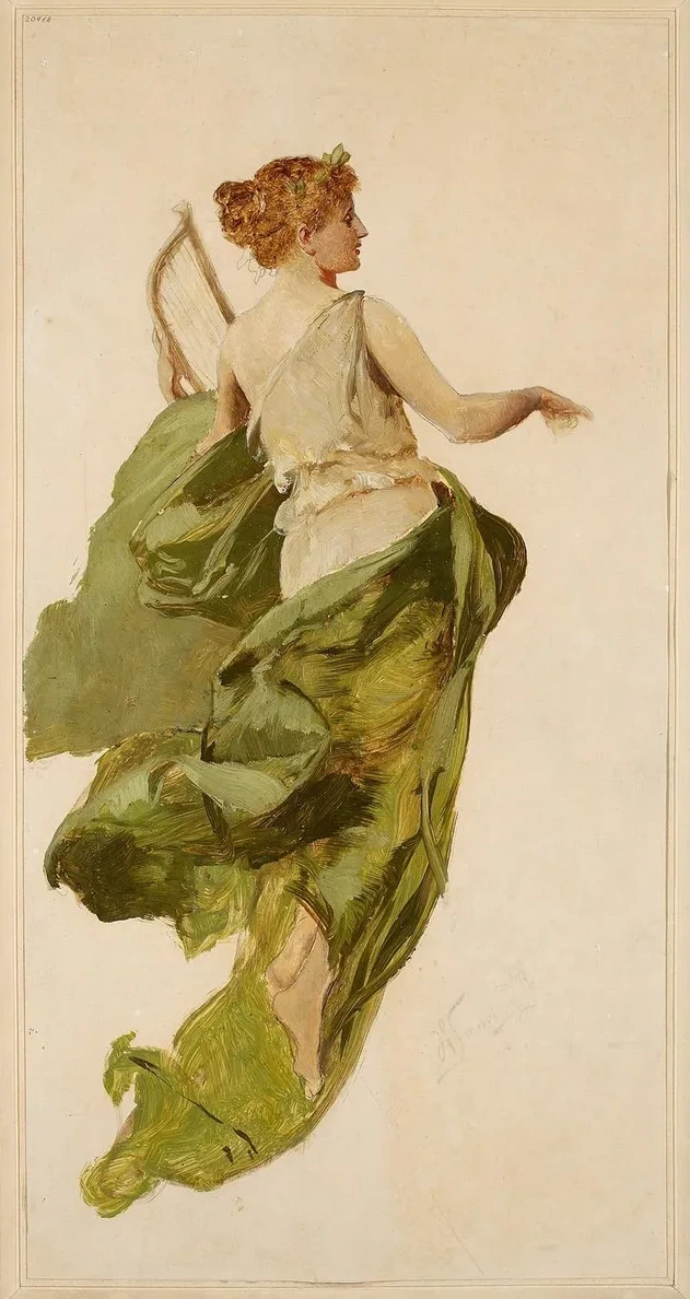 Allegory of Music, Sketch for the Project of the Stage Curtain of the S Owacki Theatre in Krak W