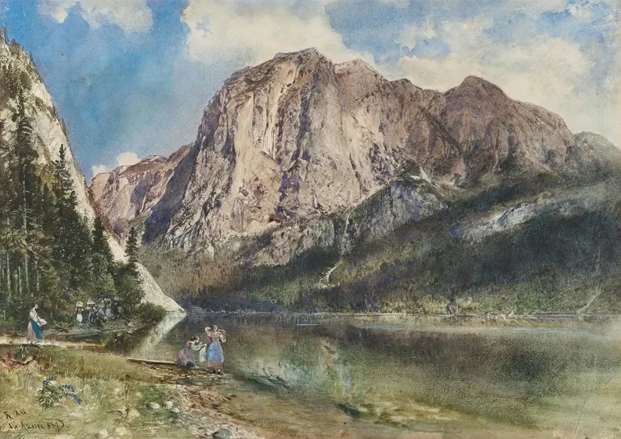 Altaussee Lake and Face of Mount Trissel