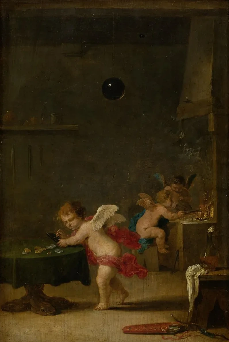Amoretti in an Alchemist's Workshop