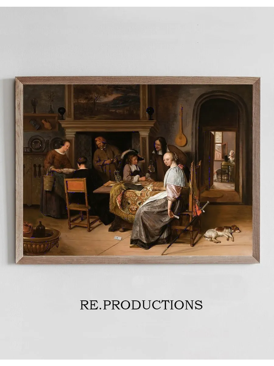 An Elegant Company In An Interior With Figures Playing Cards At A Table