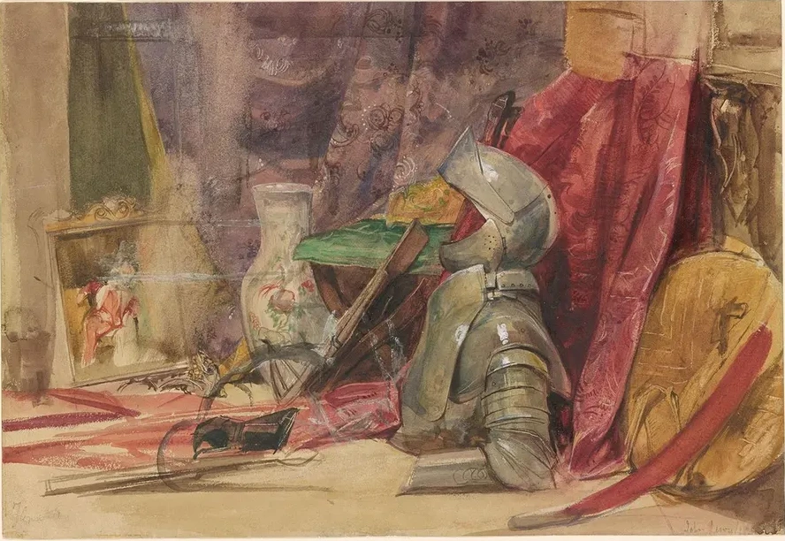 An Interior with Armor and Weaponry