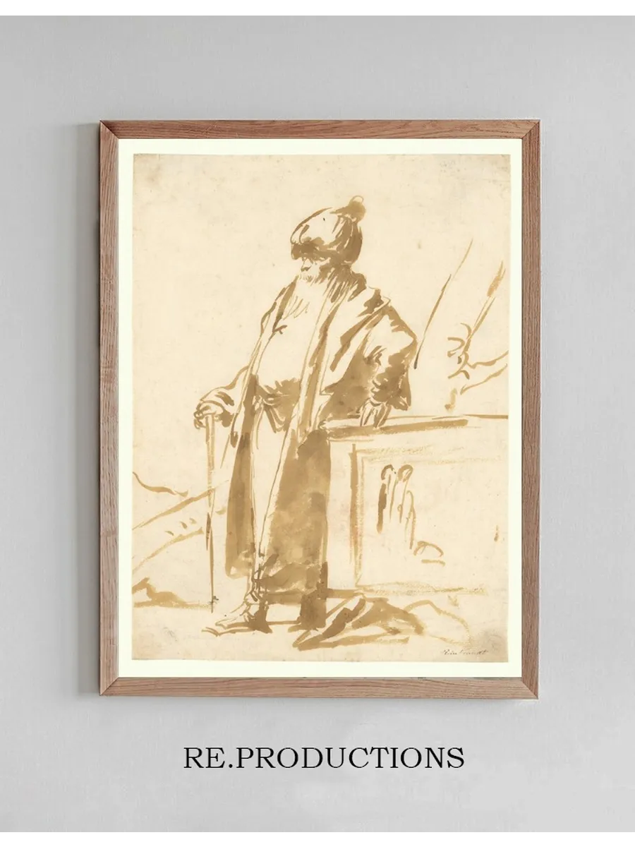 An Old Man in Oriental Dress, Standing by a Pagan Altar