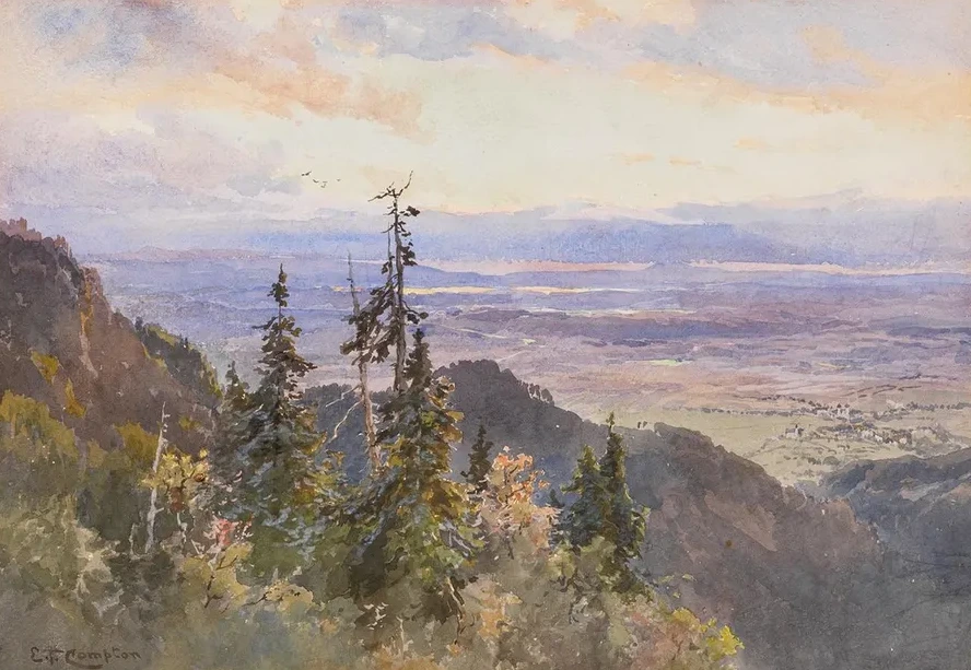 An Der Benediktenwand (blick Auf Schlehdorf Und Den Kochelsee)
