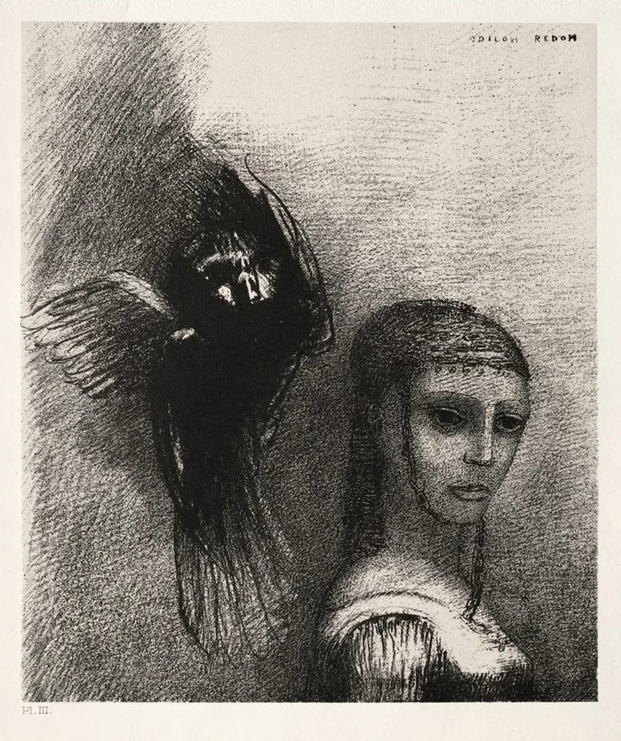 And a Large Bird, Descending from the Sky, Hurls Itself against the Topmost Point of Her Hair