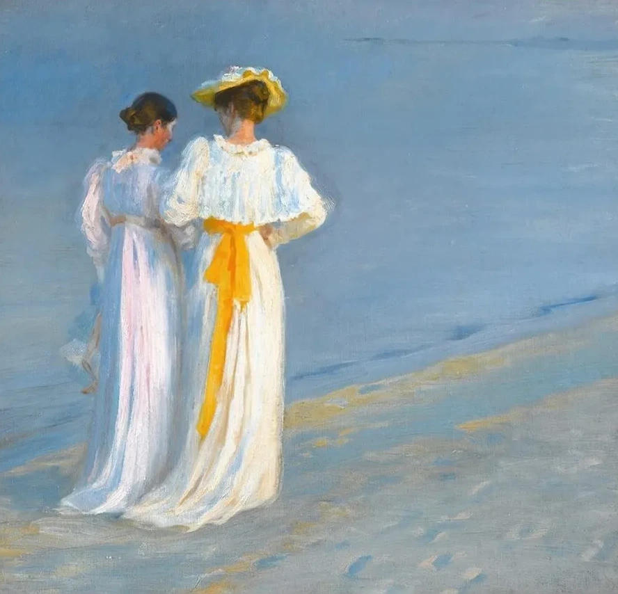 Anna Ancher And Marie Kr yer On The Beach At Skagen