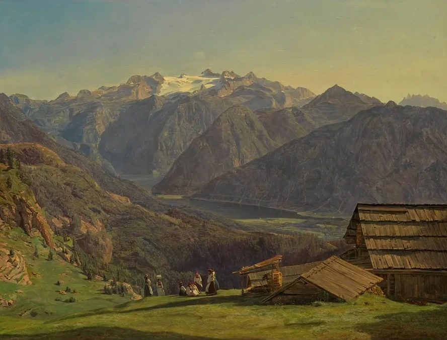 Ansicht Des Dachsteins Mit Dem Hallst Ttersee von Der H Tteneckalpe Bei Ischl