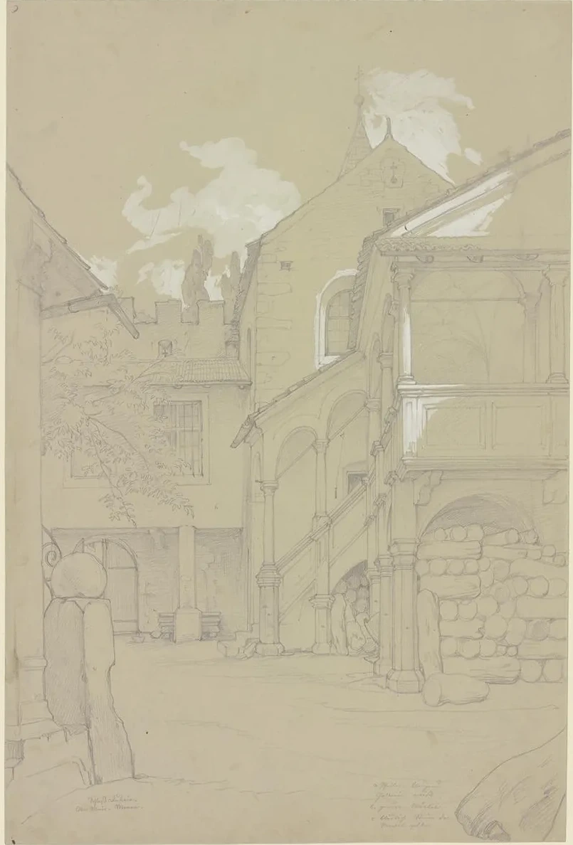 Ansicht des Hofes von Schloss Rubein