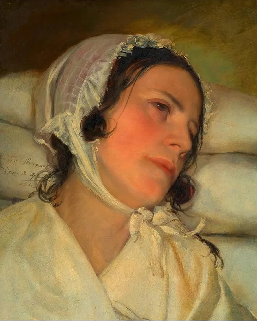 Antonie Amerling Am Krankenbett (1. Gattin Des K Nstlers)
