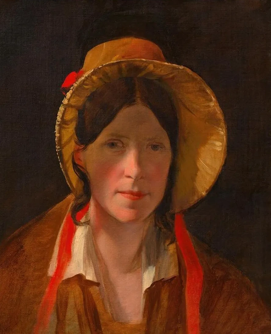 Antonie Amerling Mit Florentinerhut (1. Gattin Des K Nstlers)