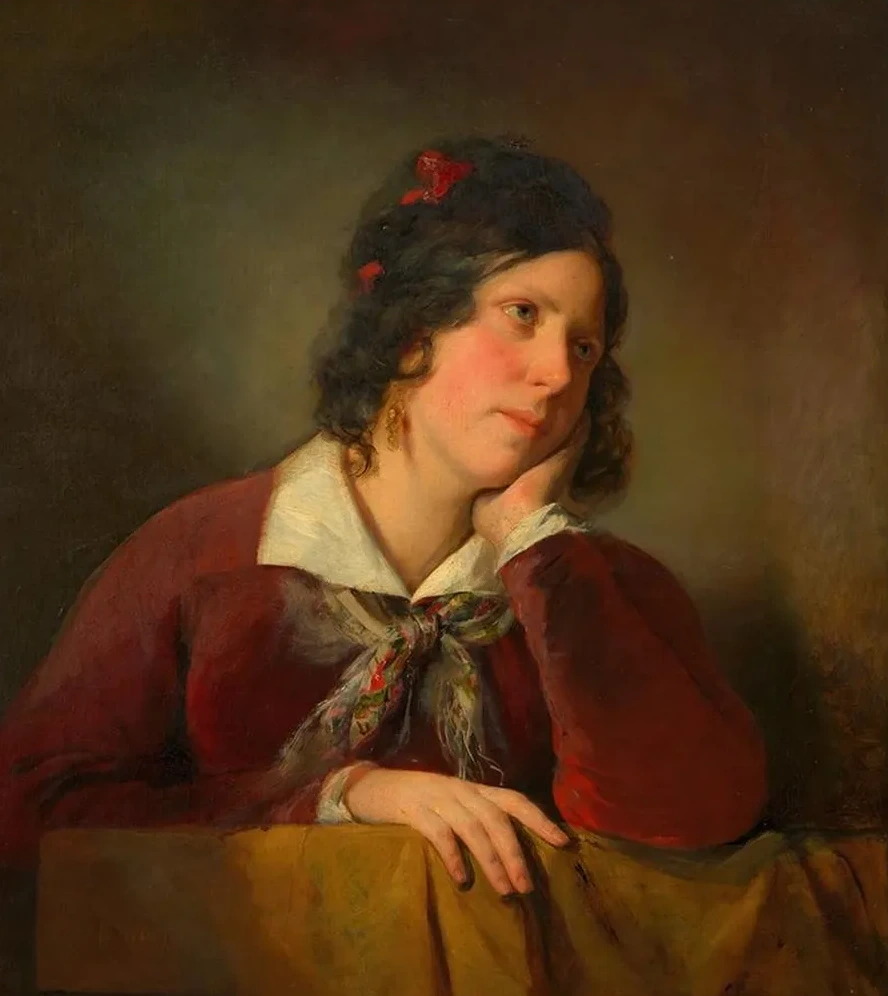 Antonie Amerling Mit Aufgest Tztem Kopf (1. Gattin Des K Nstlers)