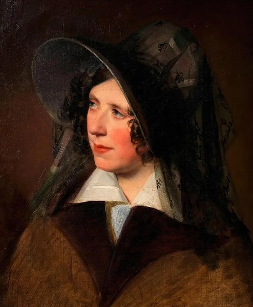 Antonie Amerling Mit Schwarzem Schleierhut (1. Gattin Des K Nstlers)