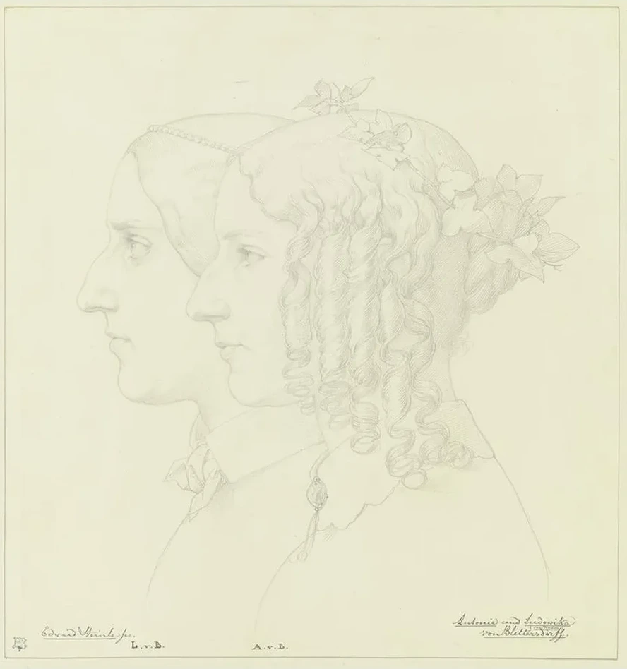 Antonie von Blittersdorff Und Ludowika von Blittersdorff, Verehelichte von Rauch, IM Profil Nach Links