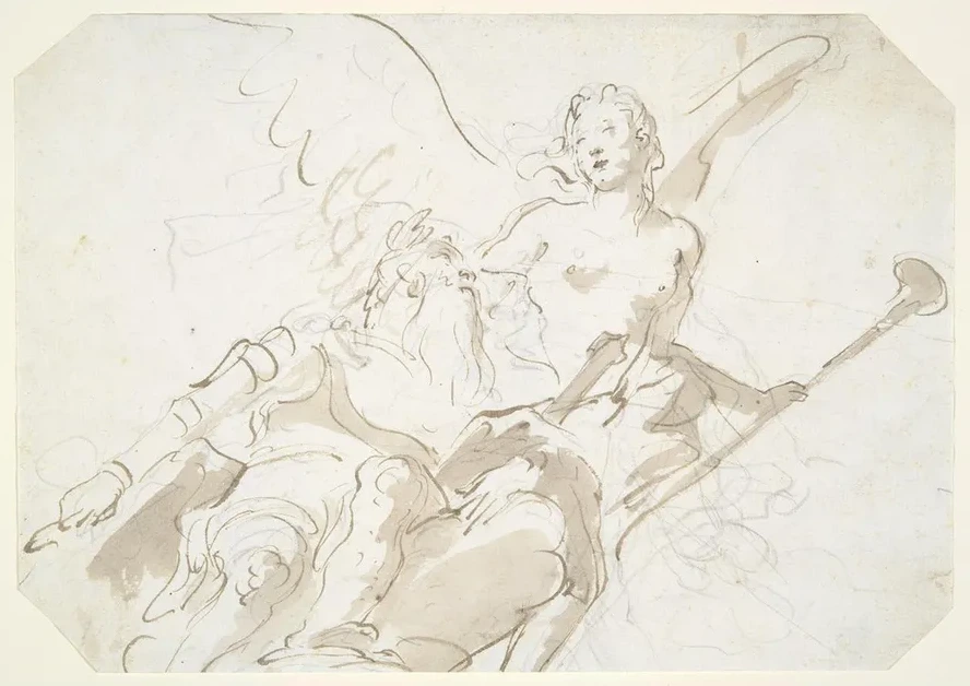 Apotheosis of an Aged Warrior, for a Ceiling in the Ca Rezzonico,venice