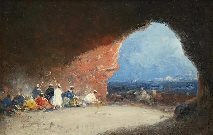 Arabs in a Cave by the Sea