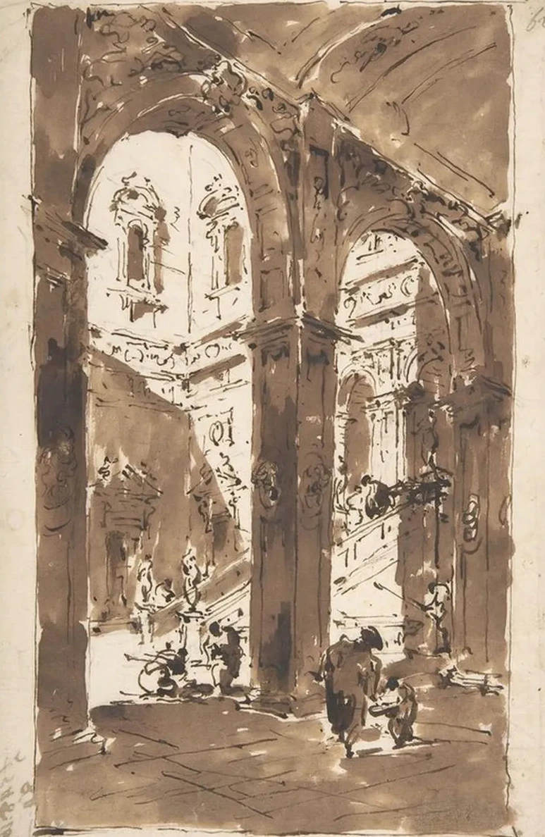 Architectural Capriccio Courtyard of a Palace