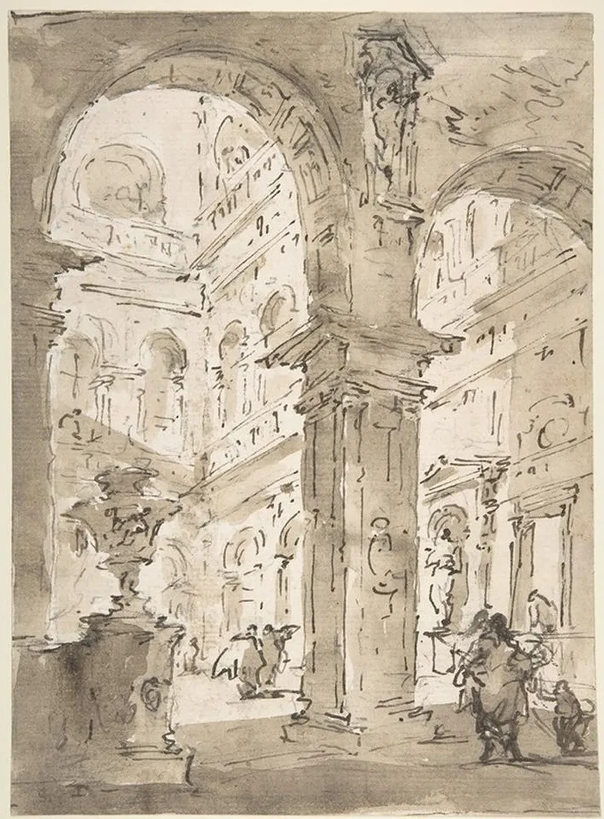 Architectural Capriccio Courtyard of a Palace