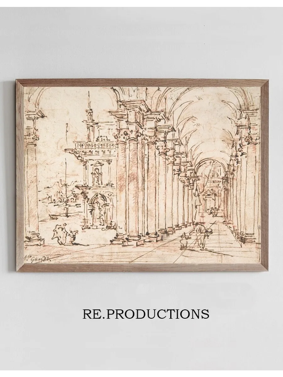 Architectural Capriccio Vaulted Colonnade of a Palace