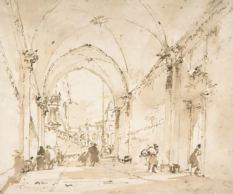 Architectural Capriccio Vaulted Passageway Leading to a Square