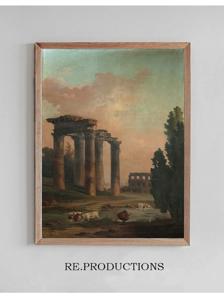 Architectural Capriccio with Ruins of the Temple of Saturn and the Colosseum in the Background