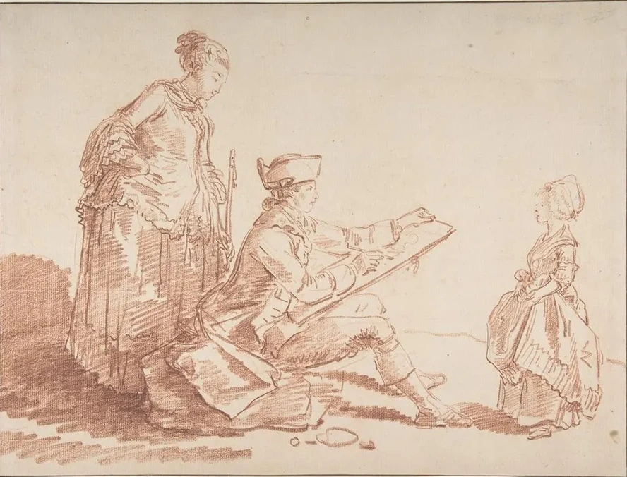 Artist Sketching a Young Girl