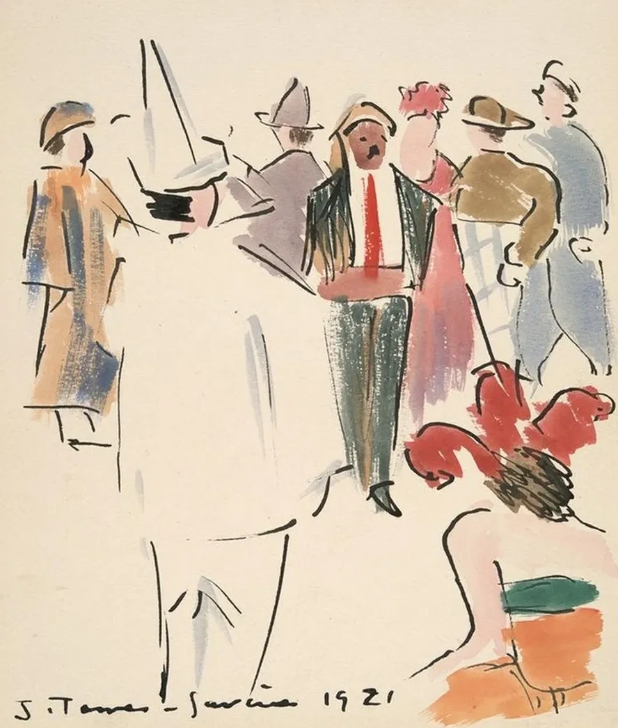 Artists Ball Pierrot and FiguresStanding