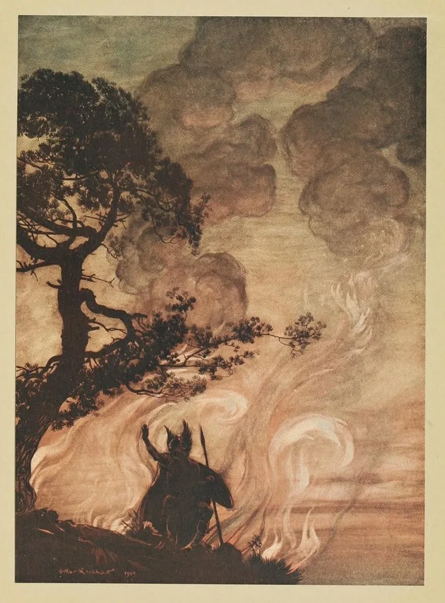 As He Moves Slowly Away, Wotan Turns and Looks Sorrowfully Back at Brunnhilde