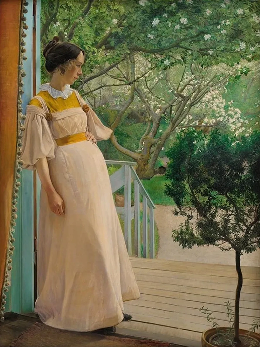 At The French Windows. The Artist's Wife