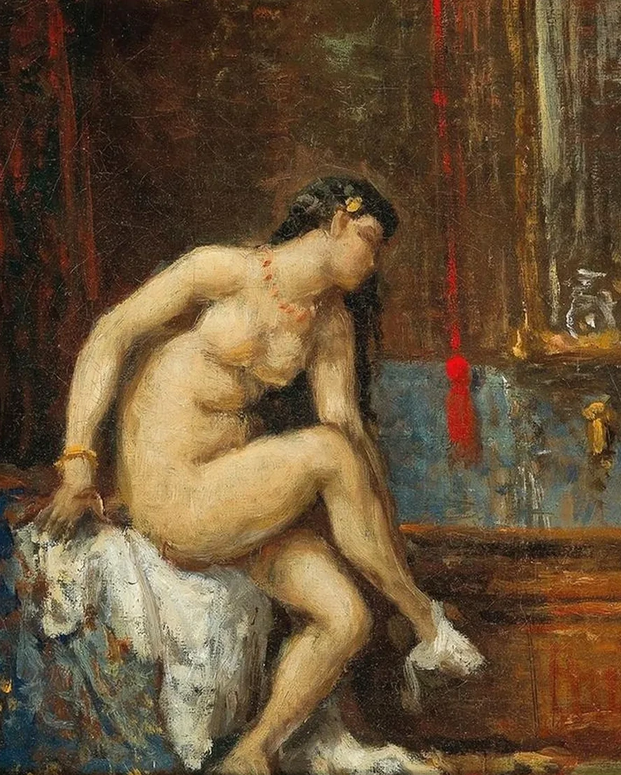 At her Toilette
