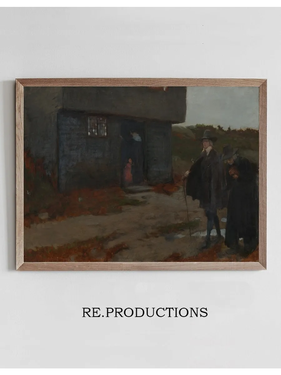 At the Cottage Door (17th Century New EnglandScene)