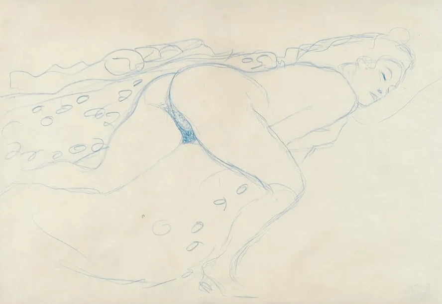 Auf Dem Bauch Liegender Akt Nach Rechts