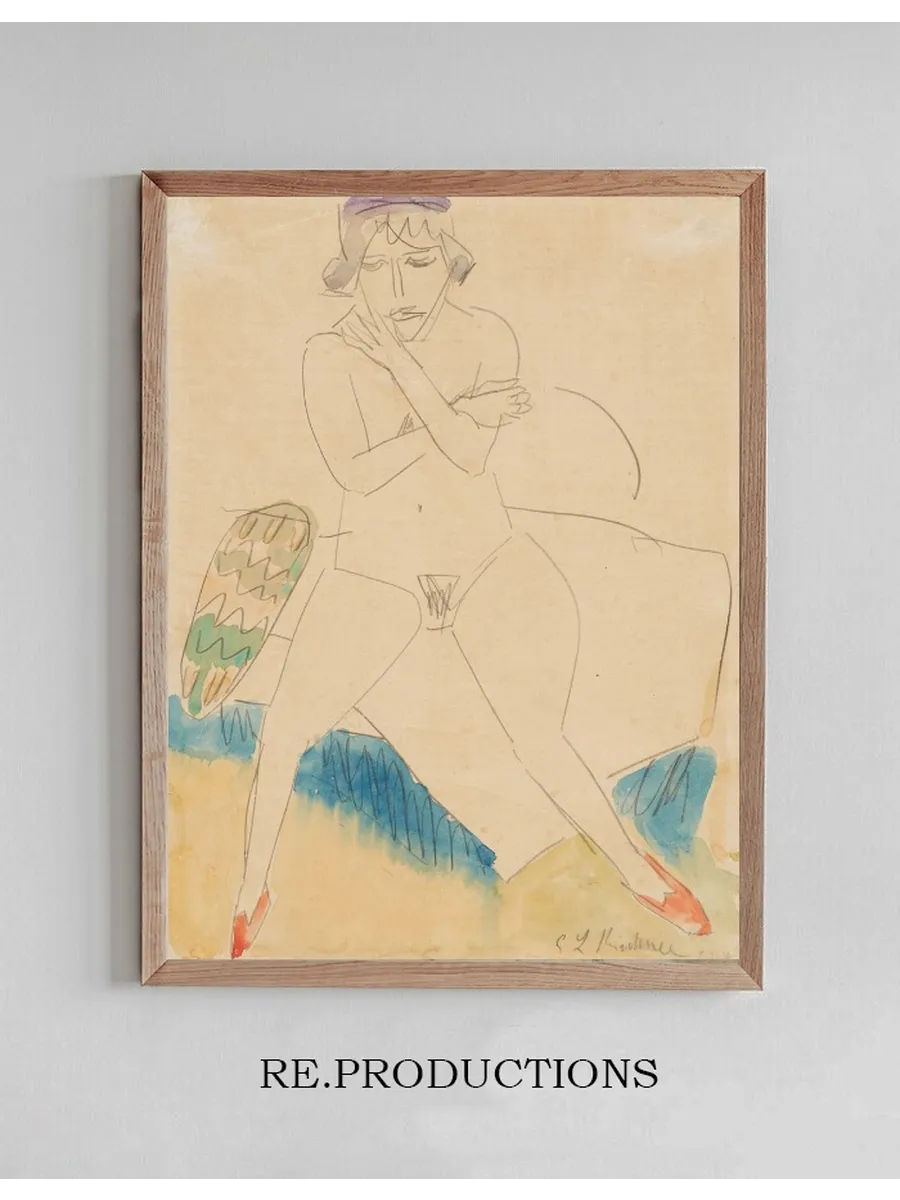 Auf Einem Sessel Sitzender Akt (seated Nude on an Armchair)