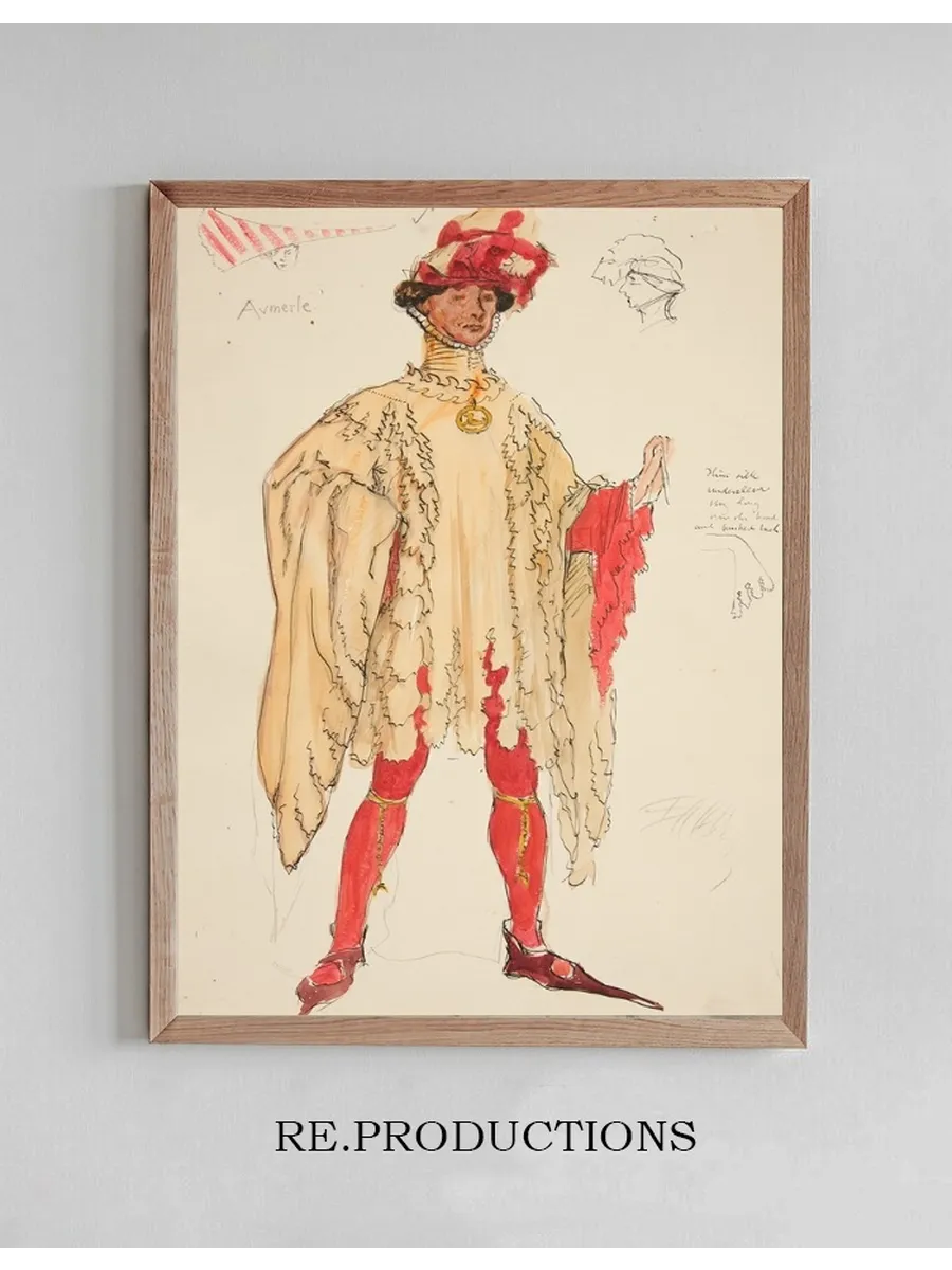 Aumerle, costume sketch for Henry Irving's Planned Productino of King Richard II