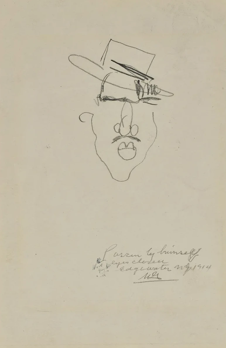 Autoportrait, les Yeux Ferm's