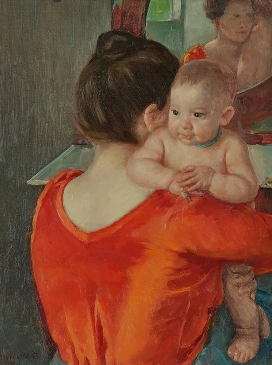Baby Charles Looking Over His Mother's Shoulder