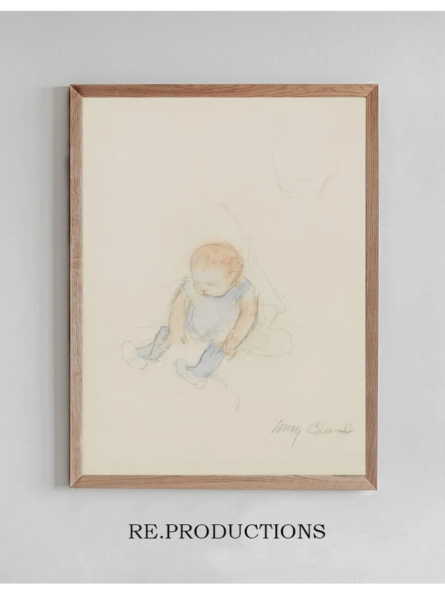 Baby in Blue Dress with Red Hair