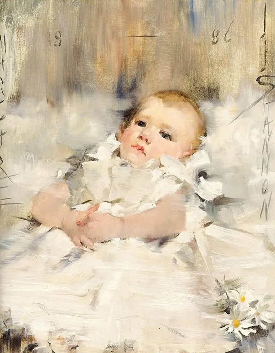 Baby in a Ruffled Dress