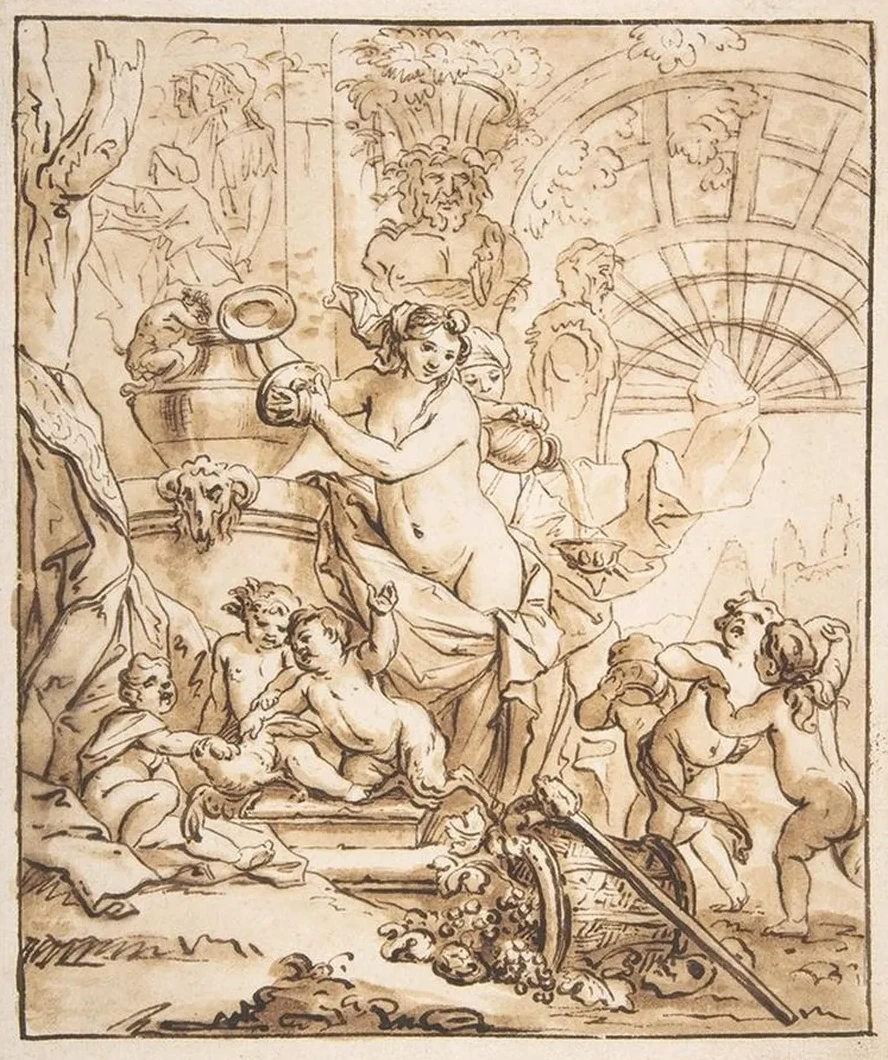 Bacchanalian Scene with Nymphs and Putti