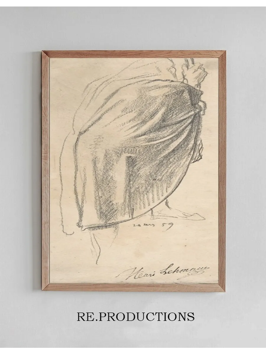 Back View of a Draped Male Figure Holding a Staff