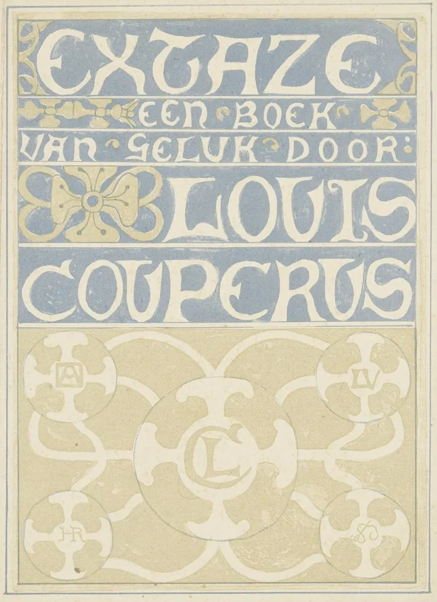 Bandontwerp Voor Louis Couperus, Extaze Een Boek van Geluk, 1894