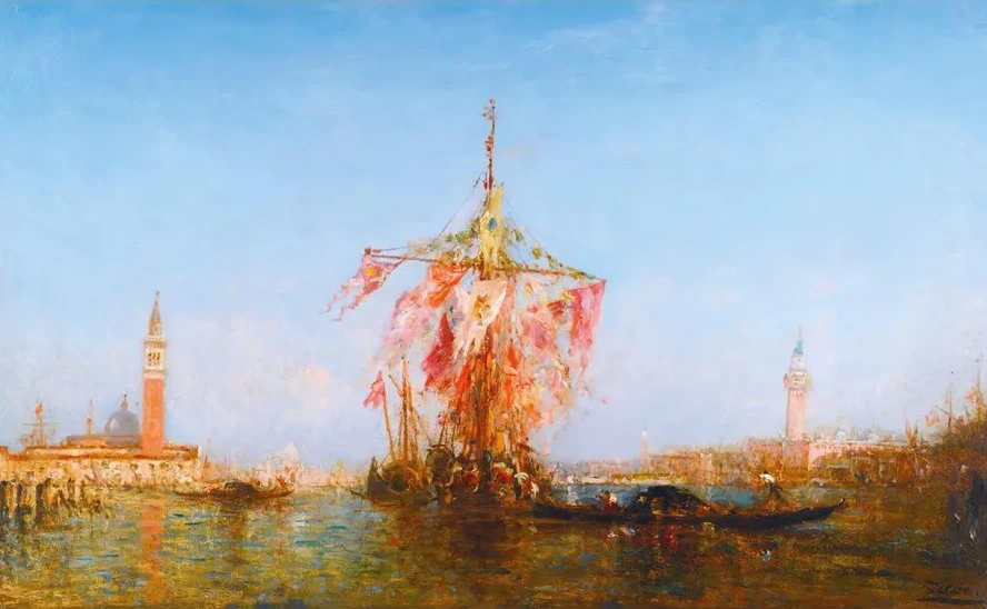 Bateau Pavois Sur Le Bassin, Venise