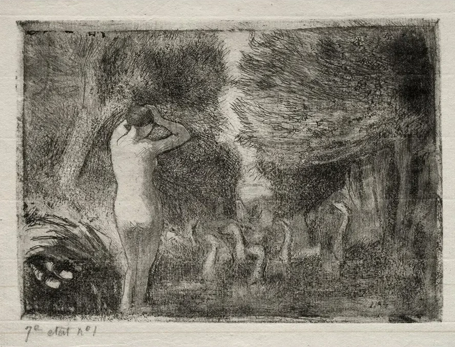 Bather and Geese