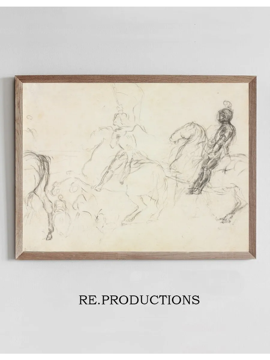 Battle Scene with Armored Figures on Horseback