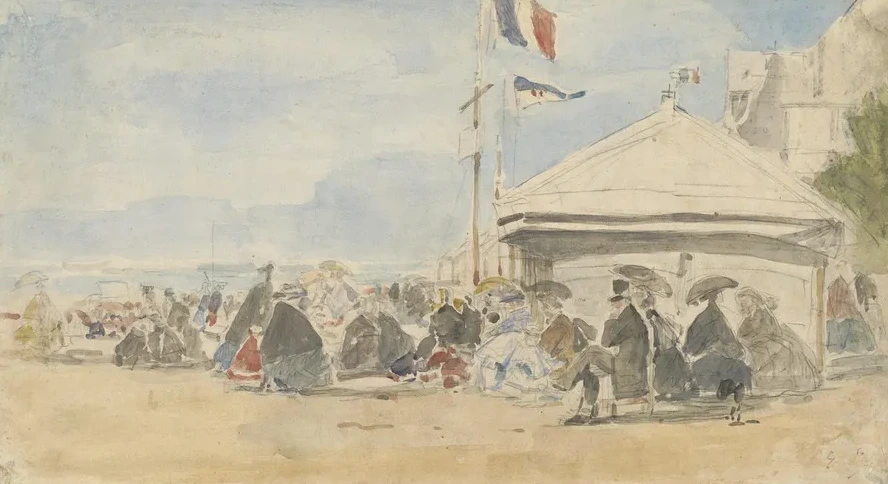 Beach House with Flags at Trouville