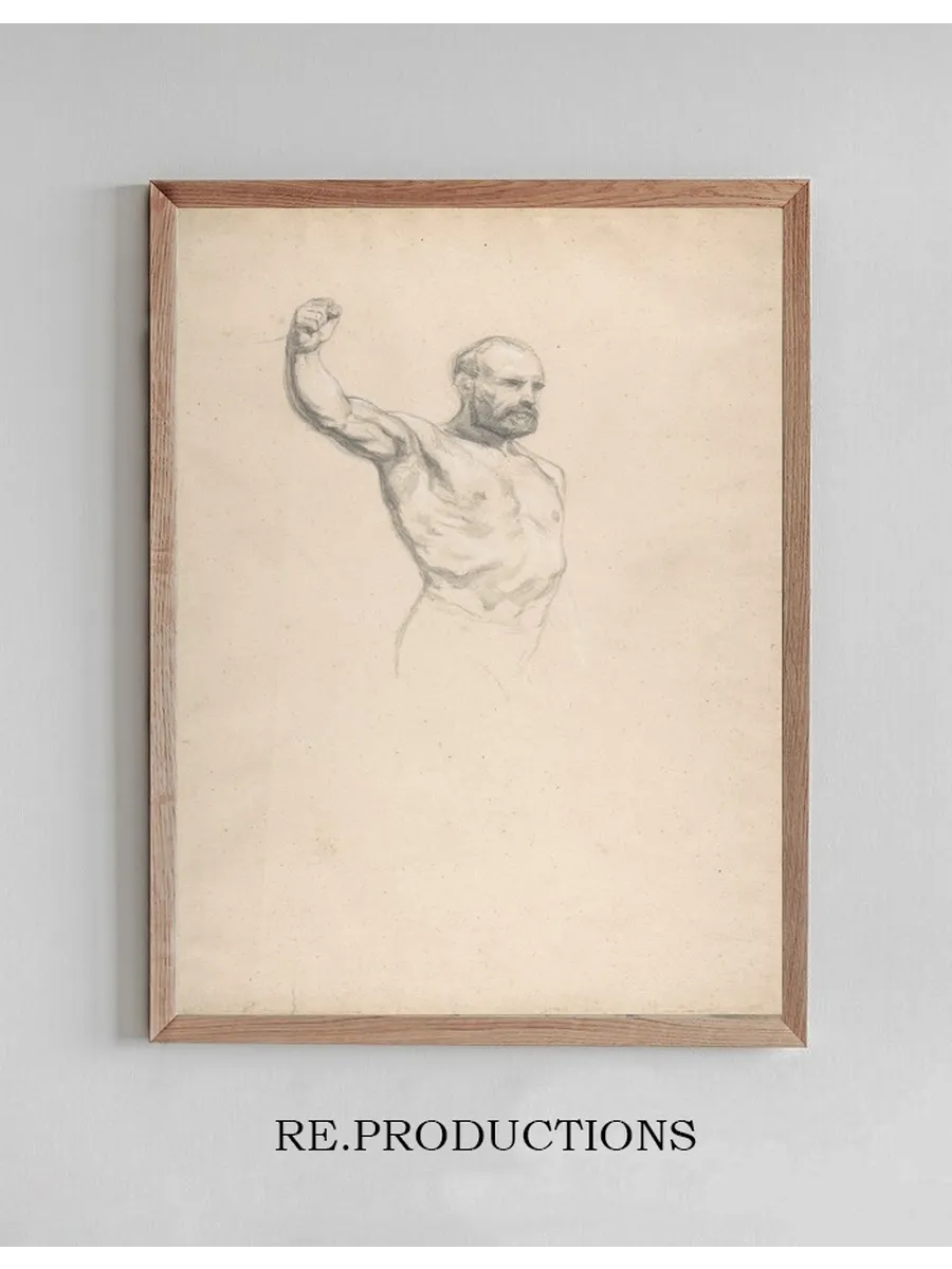 Bearded, Bare - Chested Male Figure, Study for the Horse Fair