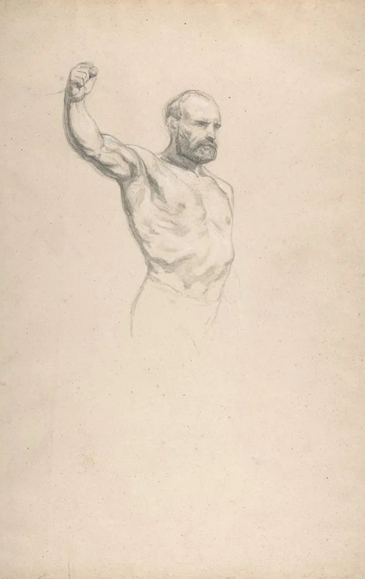 Bearded, Bare - Chested Male Figure, Study for the Horse Fair