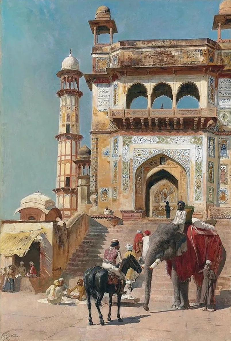 Before the Great Jami Masjid Mosque, Mathura, India