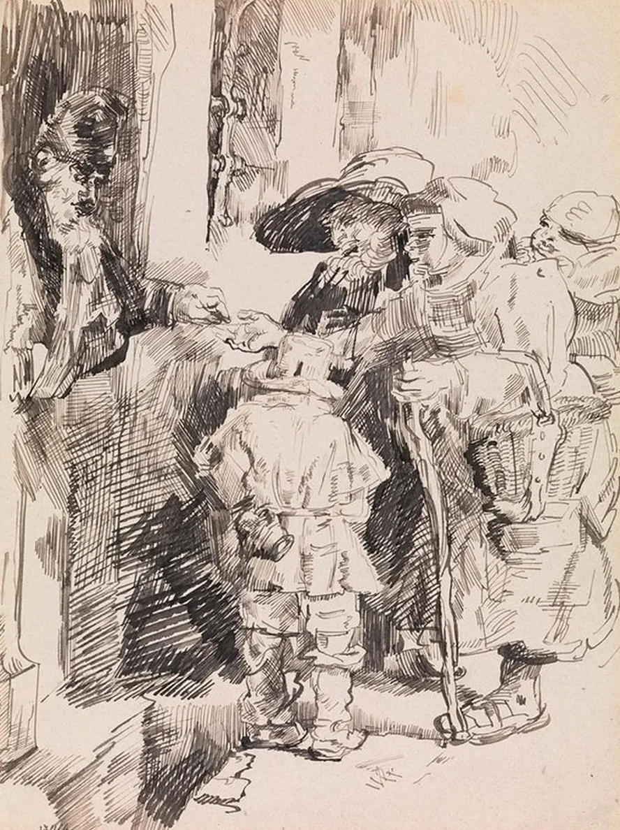 Beggars Receiving Alms at the Door of a House